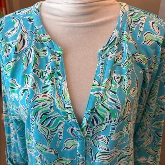 Lilly Pulitzer Loran Swing Dress. Turquoise Oasis. Size XL. - Picture 4 of 11